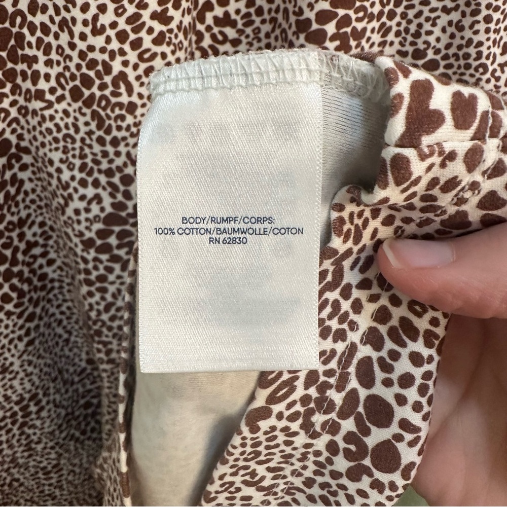 Lands’ End Women’s Large Cotton Animal Print Nightgown Short Sleeve - Picture 5 of 9